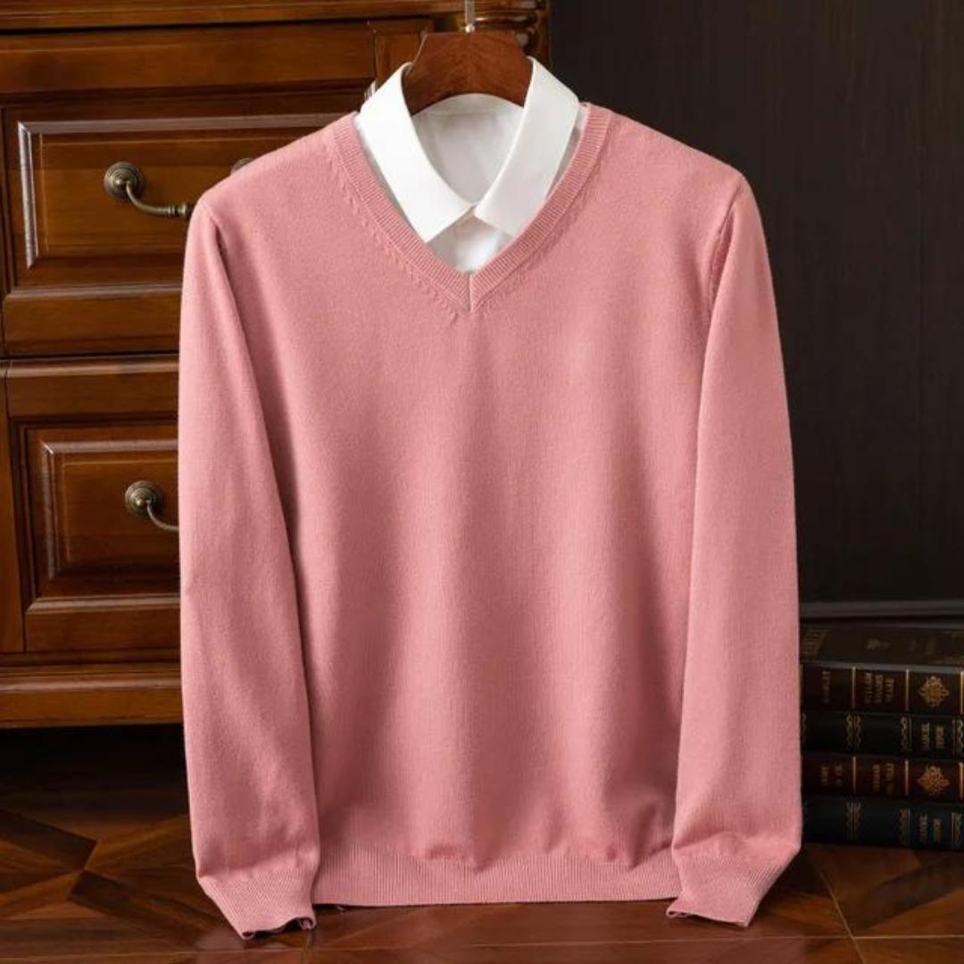 Premium Heren Klassiek V-hals Sweater