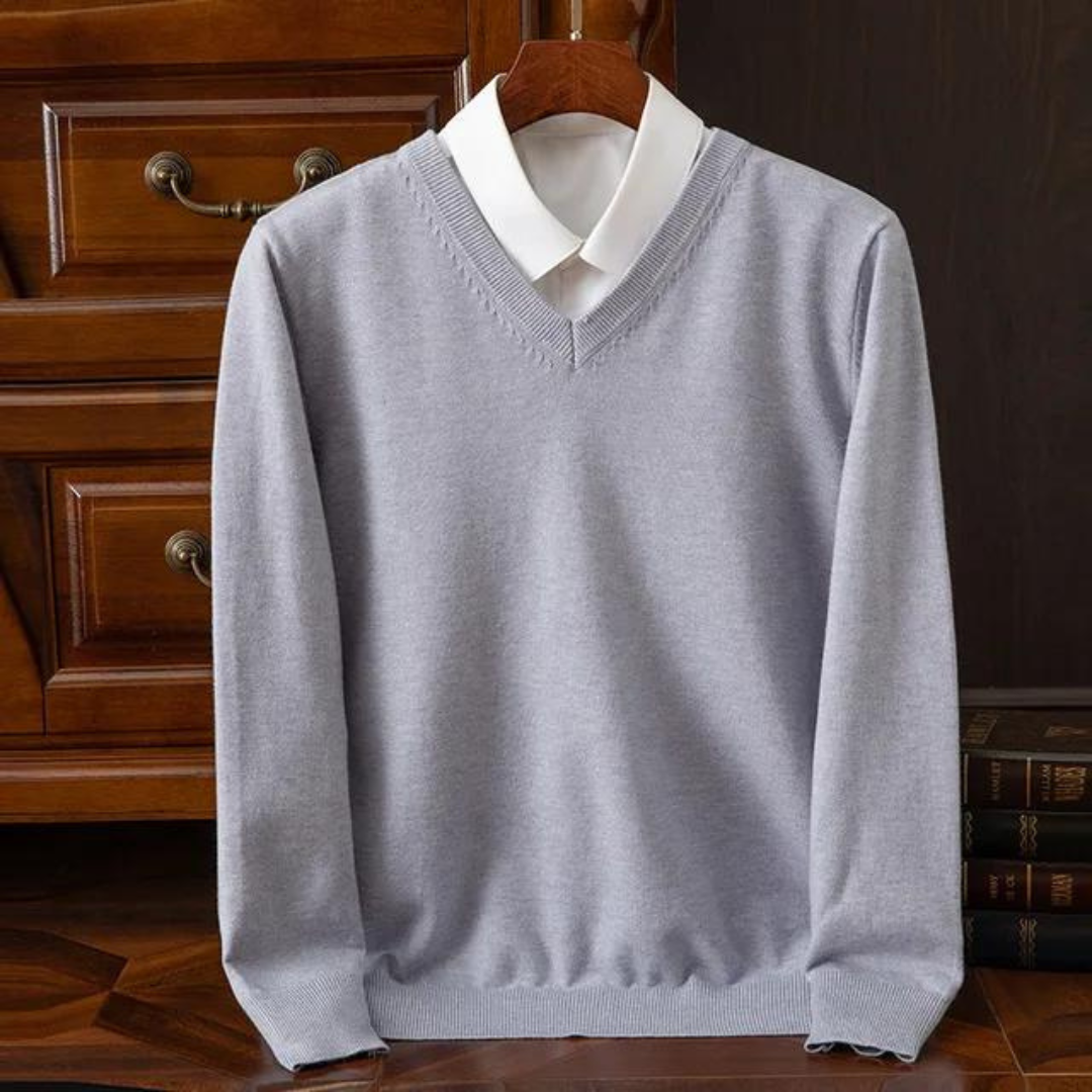 Premium Heren Klassiek V-hals Sweater