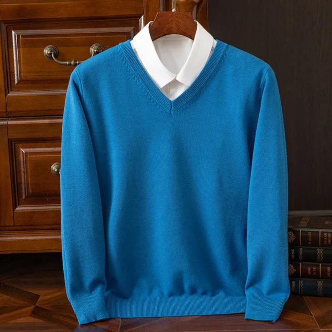 Premium Heren Klassiek V-hals Sweater