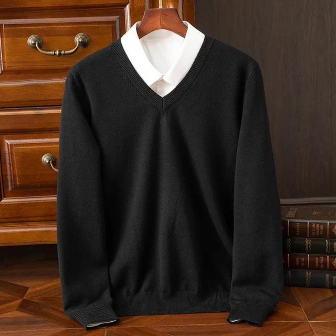 Premium Heren Klassiek V-hals Sweater