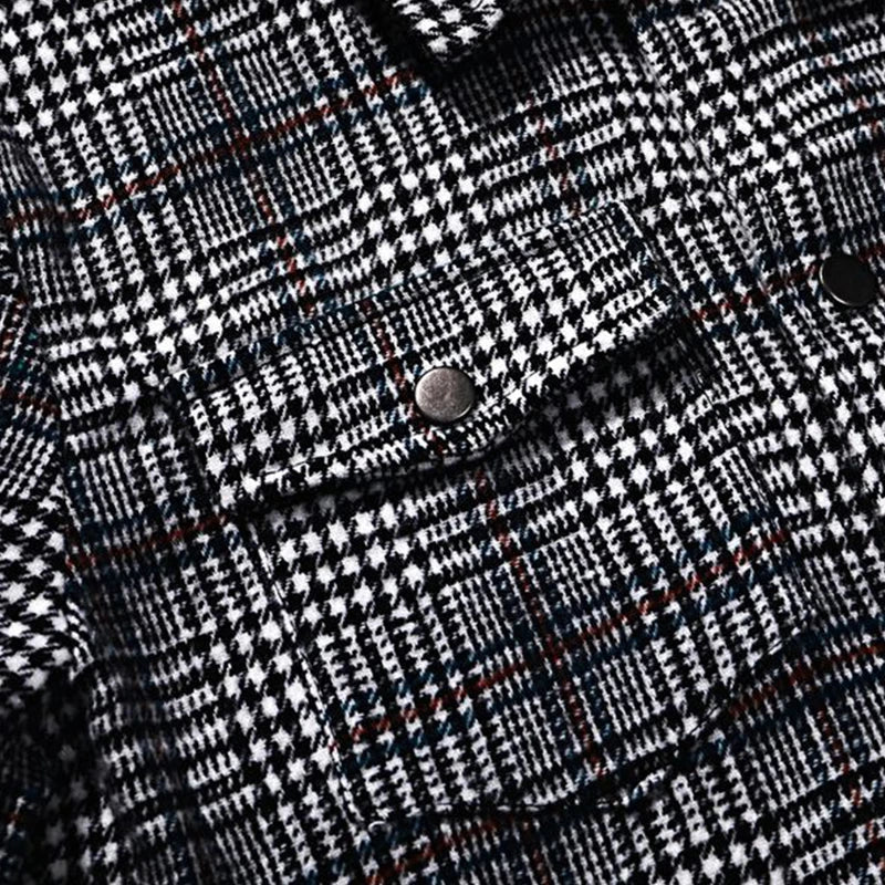 Mikke - Plaid Jacket | Stijlvolle heren jas met gevouwen kraag