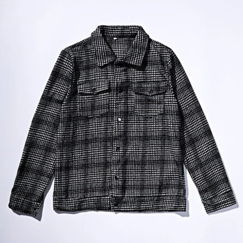 Mikke - Plaid Jacket | Stijlvolle heren jas met gevouwen kraag